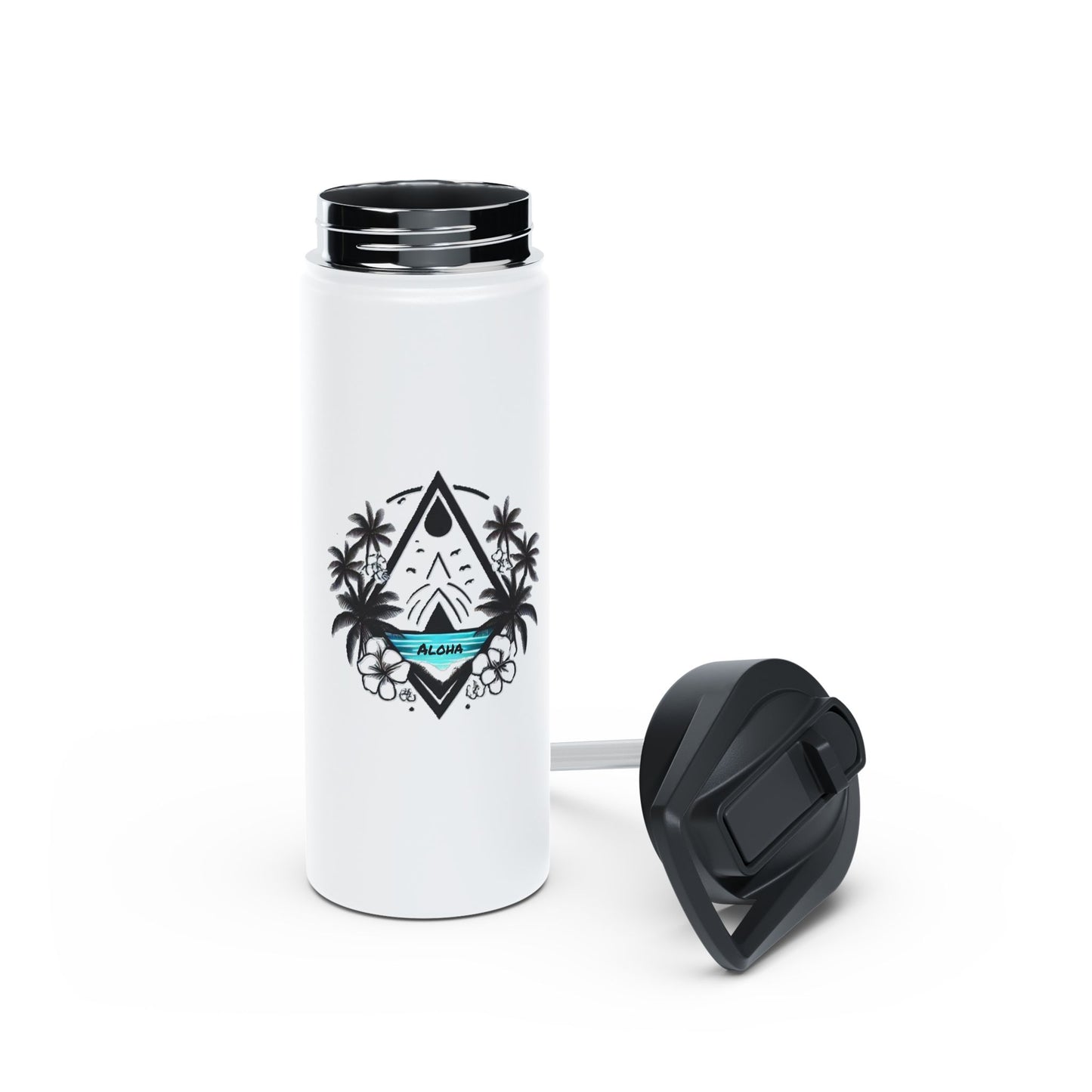 Made with Aloha Stainless Steel Water Bottle, Standard Lid