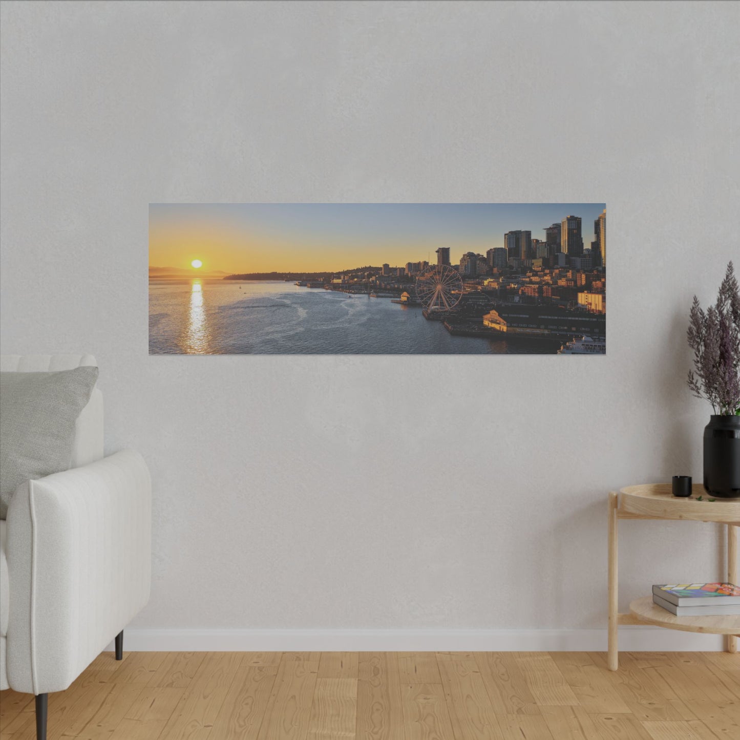 Golden Hour Sunset over Seattle Waterfront