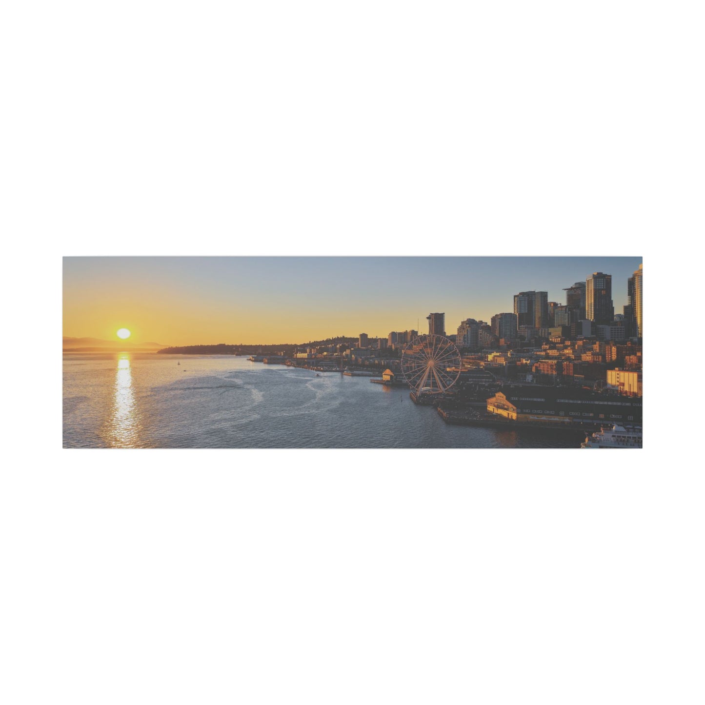 Golden Hour Sunset over Seattle Waterfront