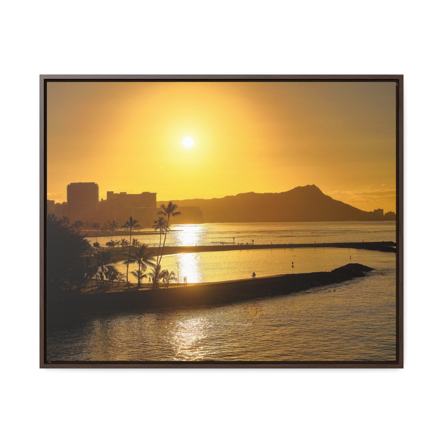 Morning Sunrise over Diamond Head Oahu Canvas