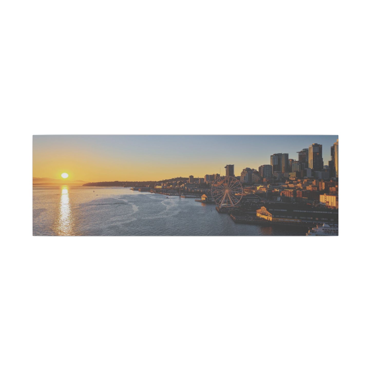Golden Hour Sunset over Seattle Waterfront