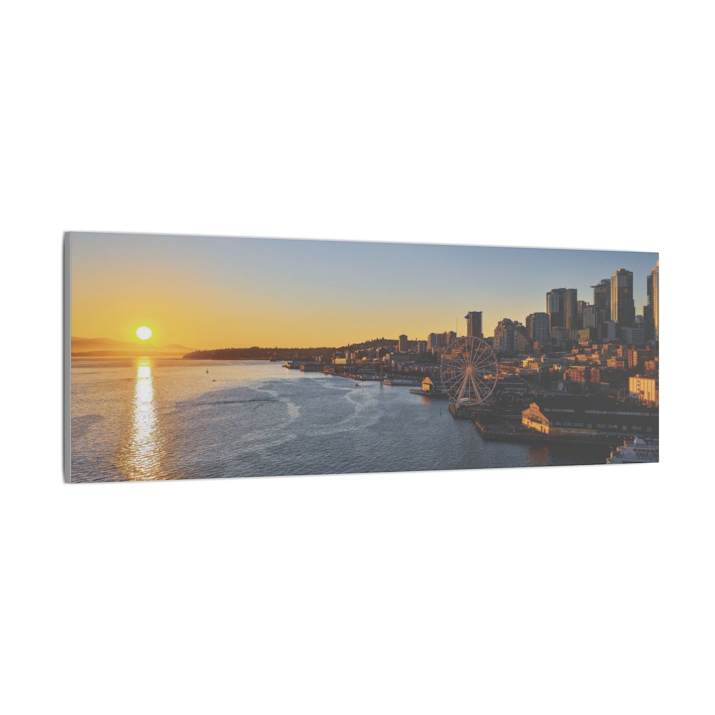 Golden Hour Sunset over Seattle Waterfront