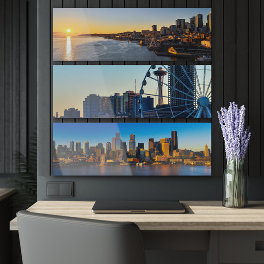 Seattle Golden Hour Acrylic Prints (Triptych)
