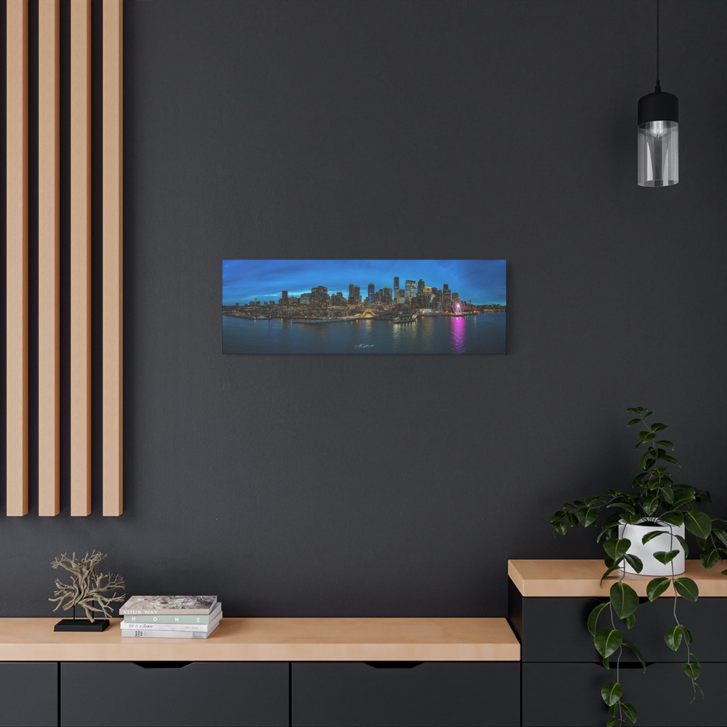 Blue Hour Seattle Waterfront Panoramic