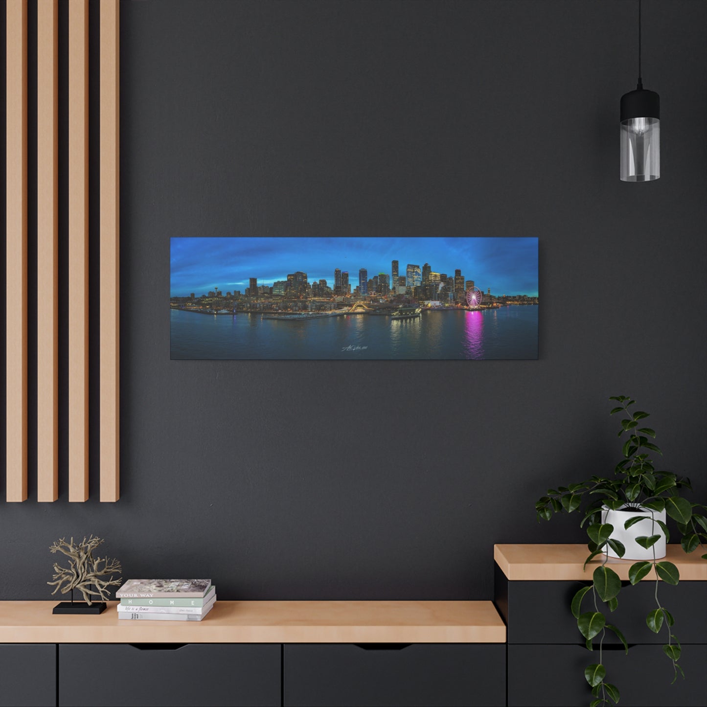Blue Hour Seattle Waterfront Panoramic